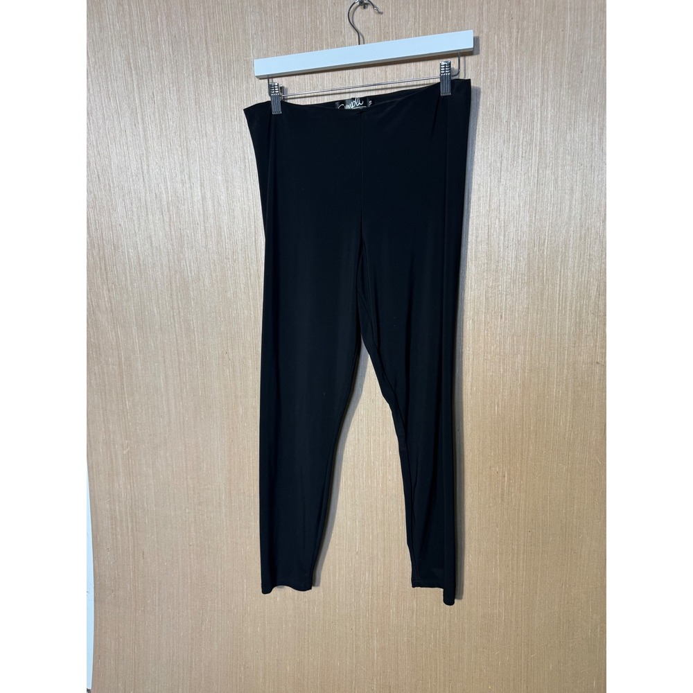 Sympli Womens Black High Rise Elastic Waist Jersey Leggings Size 10 Made Canada